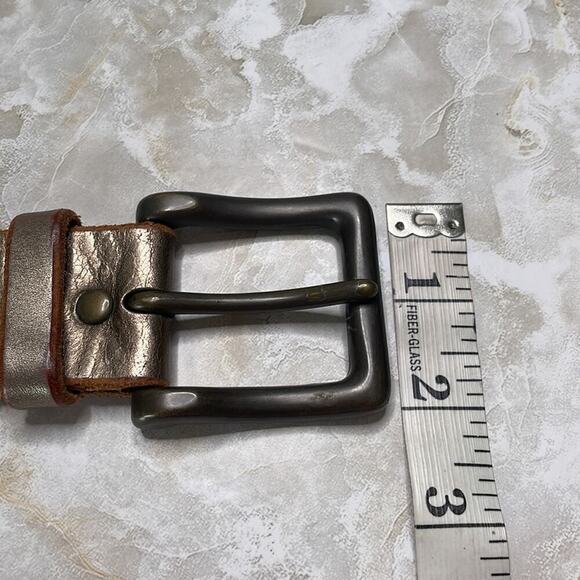 Fossil dye cut metallic leather boho belt - Picture 6 of 7